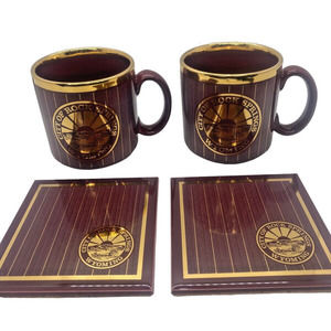 Rock Springs WYOMING Fire Department Coffee Mug Coaster Gift Set of 4 Vintage